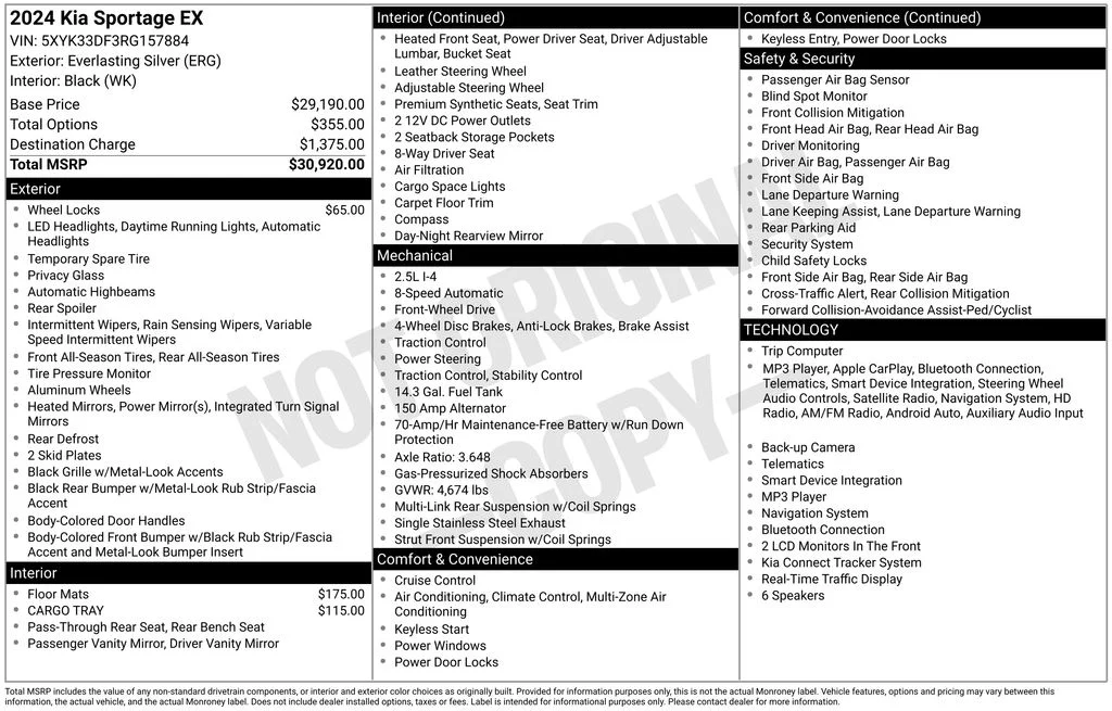 Used 2024 Silver Kia EX image 2