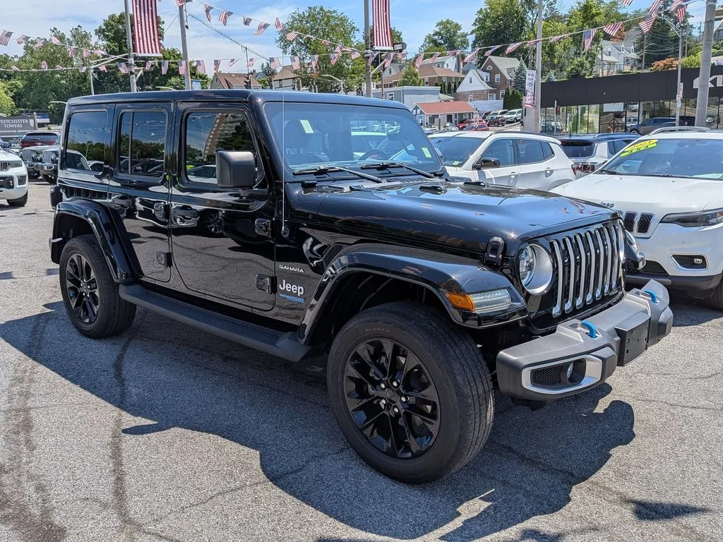 Used 2022 Black Jeep Unlimited Sahara 4xe image 4