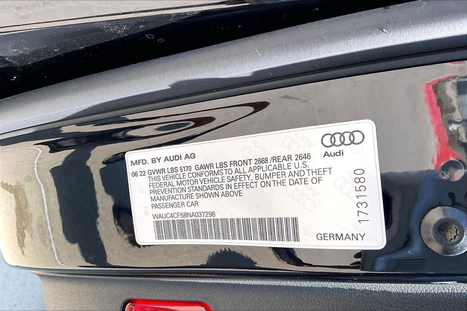 Used 2022 Mythos Black Metallic Audi Premium Plus image 33
