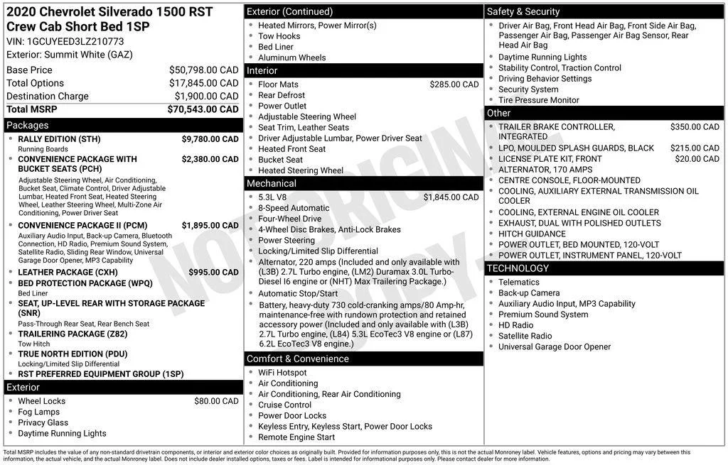 Used 2020 Summit White Chevrolet RST image 4