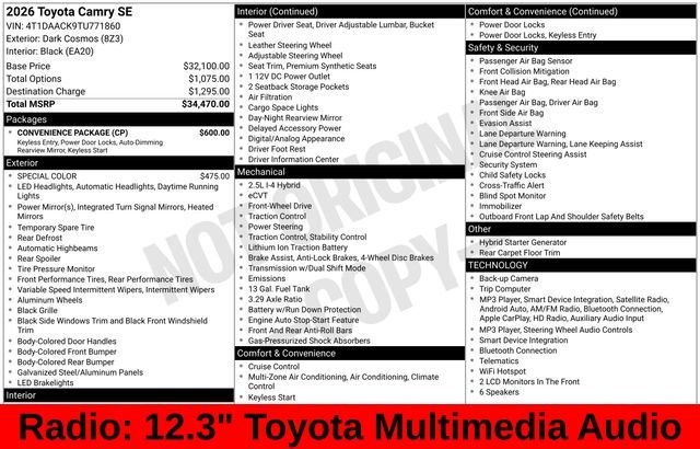Used 2026 Dark Cosmos Toyota SE image 14