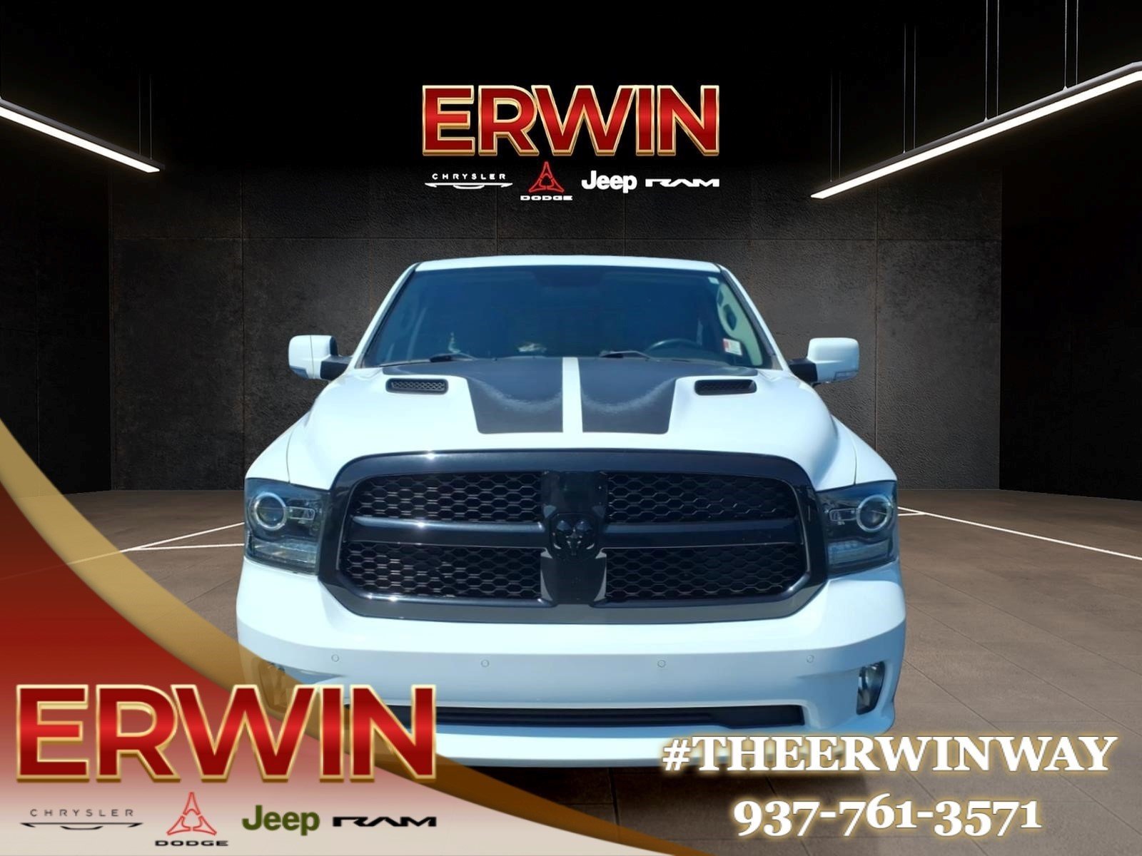 Used 2017 Bright White Clear Coat RAM Night image 2