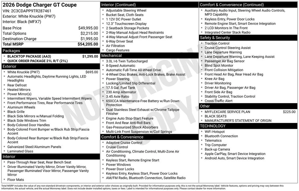 New 2026 White Knuckle Exterior Paint Dodge R/T image 9
