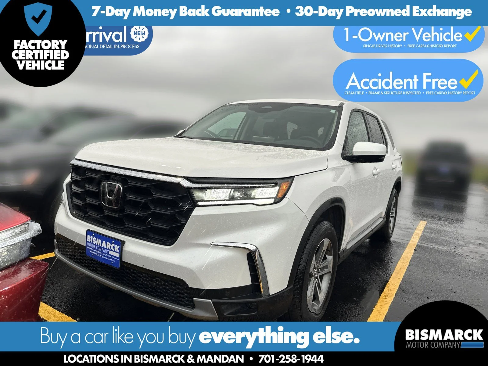 Certified Used 2025 Platinum White Pearl Honda AWD EX-L image 11