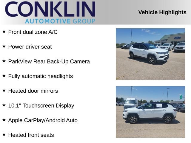 Used 2025 Bright White Clearcoat Jeep Limited image 2