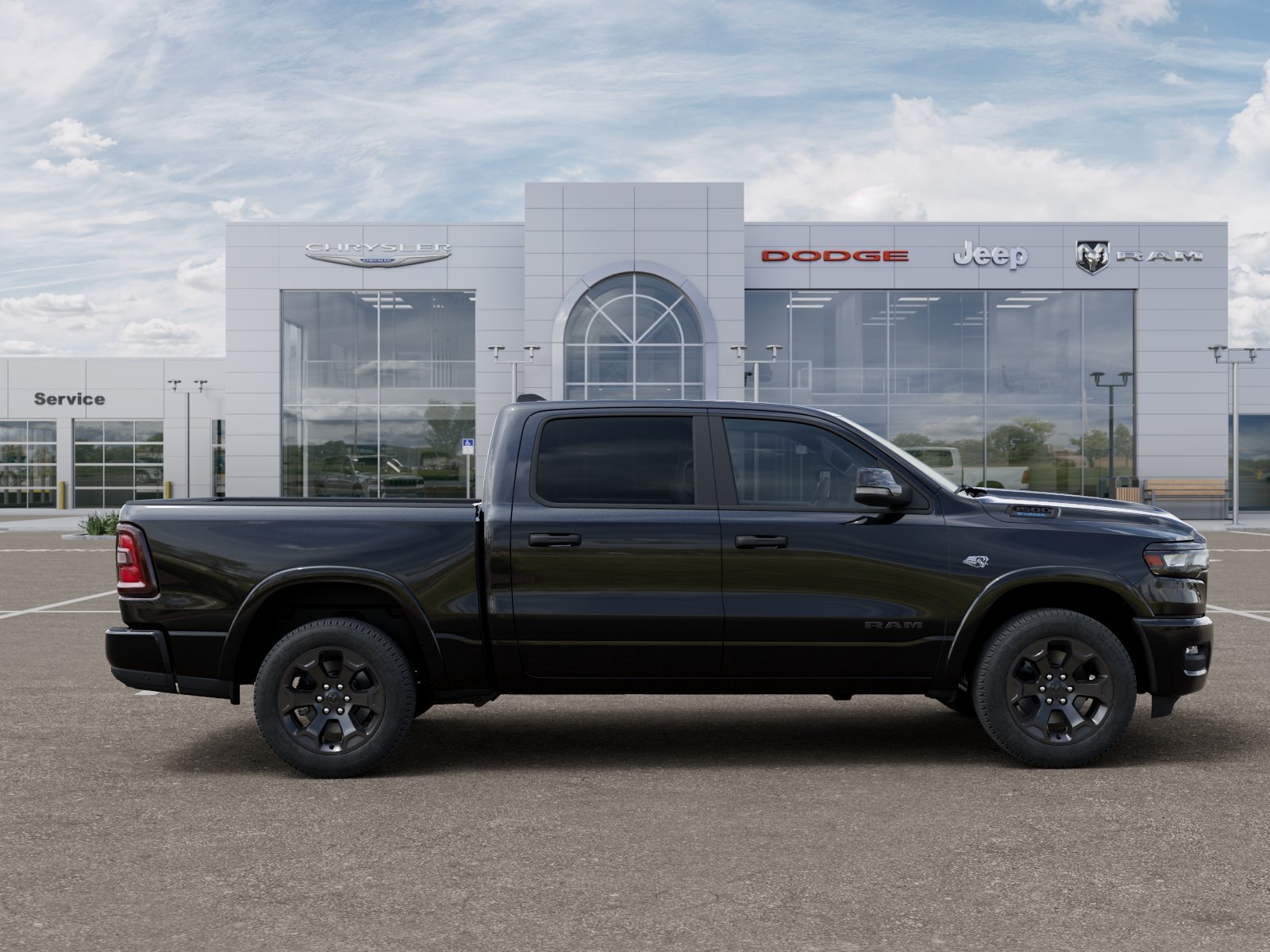 New 2026 Diamond Black Crystal Pearl-Coat Exterior Paint RAM Big Horn/Lone Star image 30