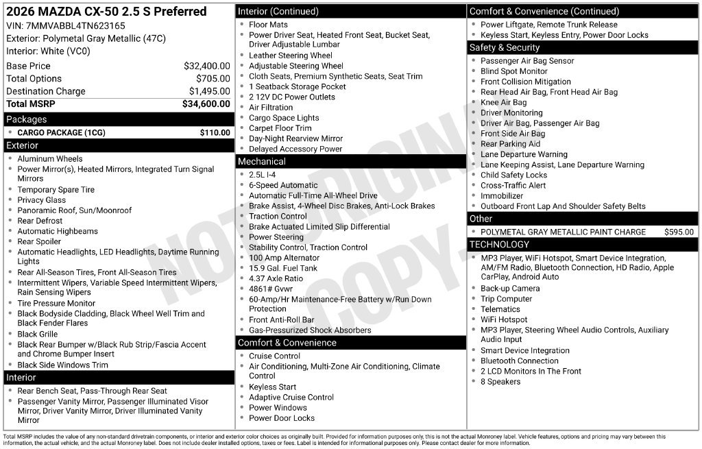 New 2026 Polymetal Gray Metallic Mazda 2.5 S Preferred AWD image 3