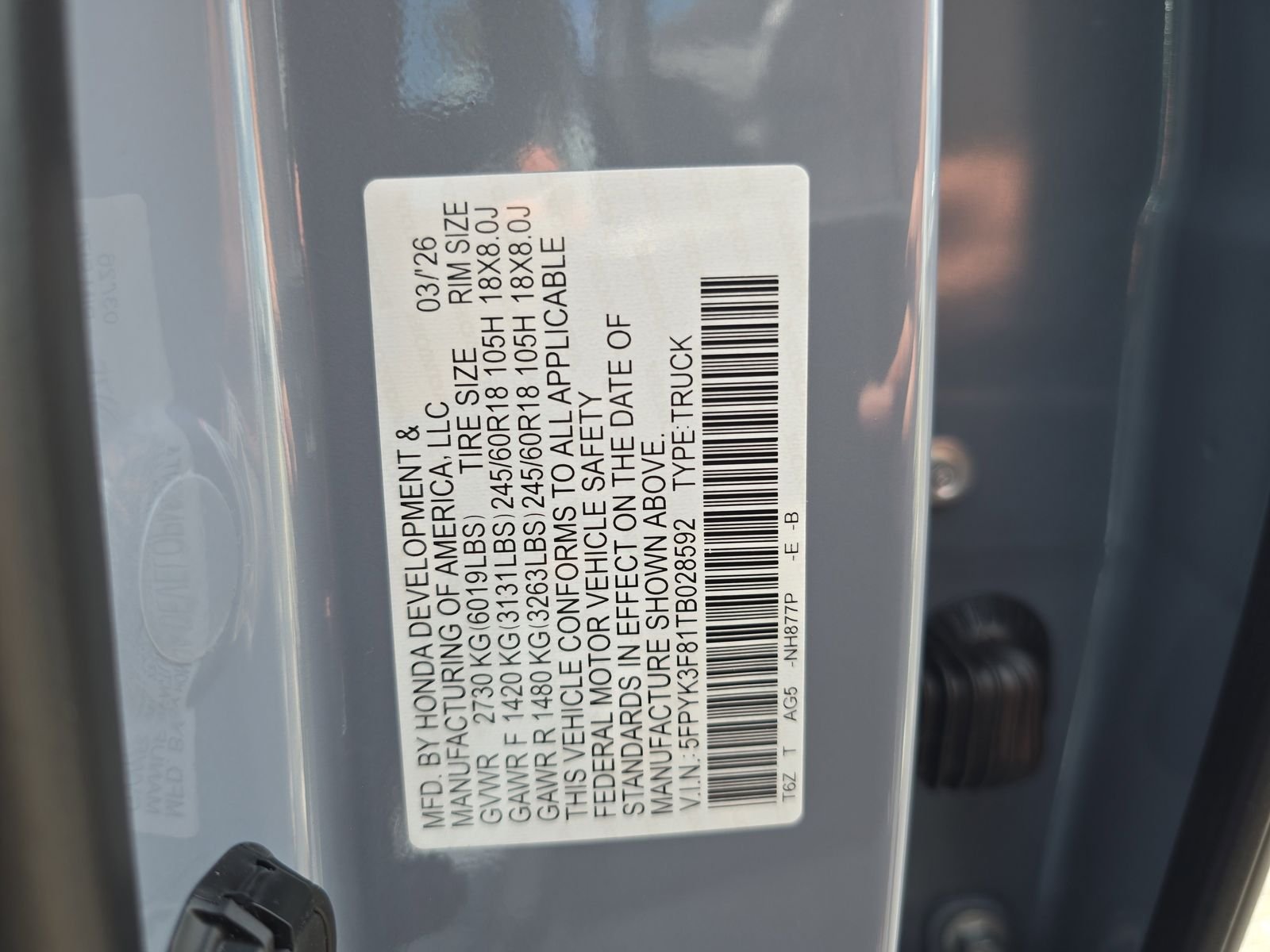 New 2026 Sonic Gray Pearl Honda Black Edition image 28