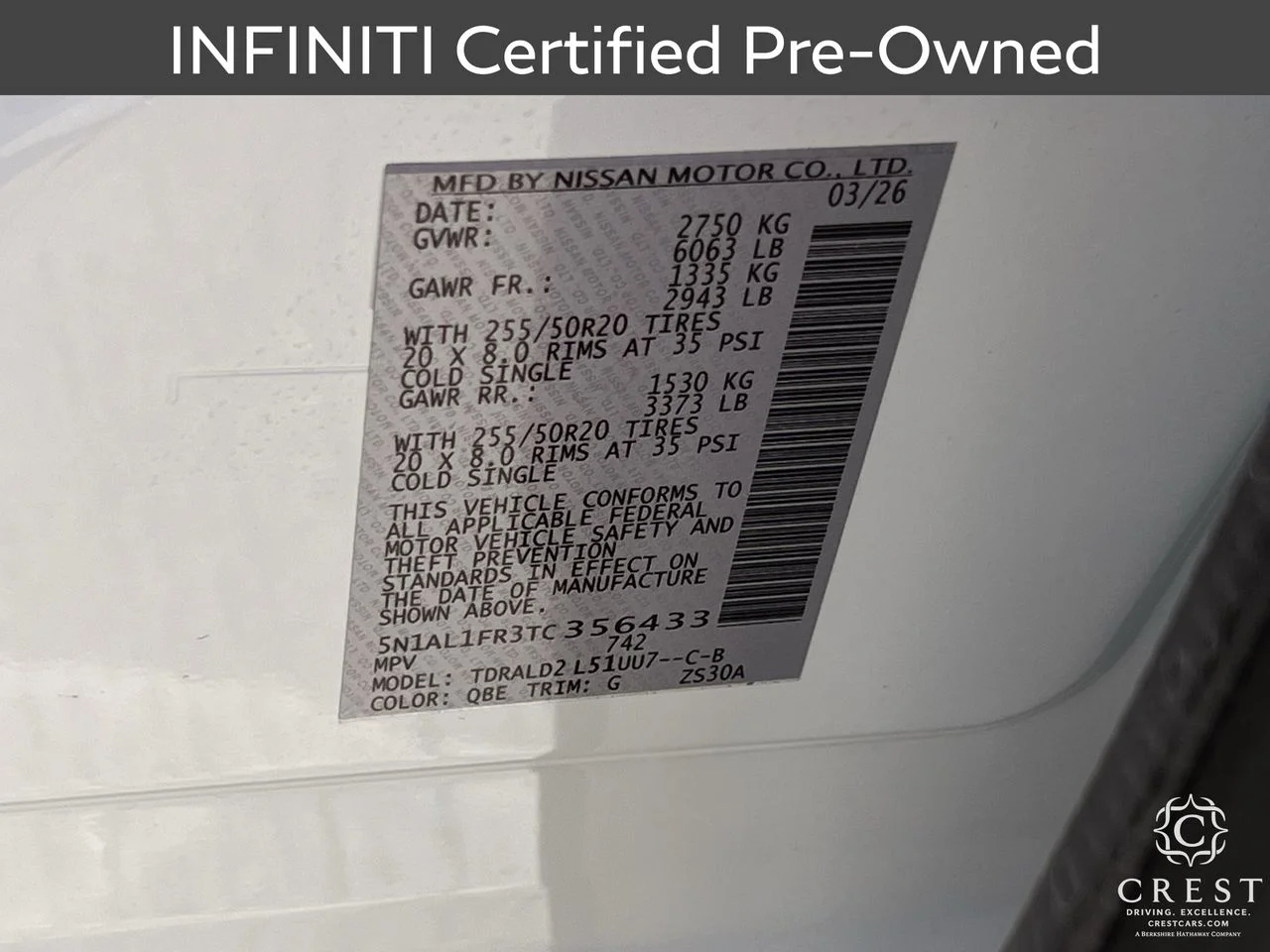 Certified Used 2026 Radiant White INFINITI LUXE image 34