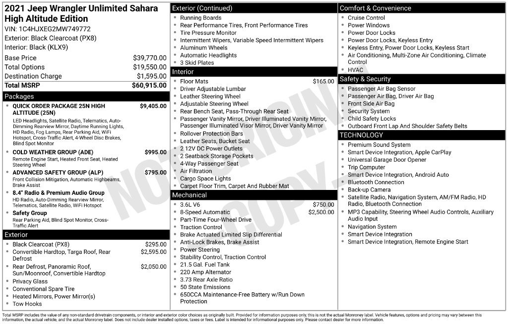 Used 2021 Black Jeep Unlimited Sahara High Altitude image 22