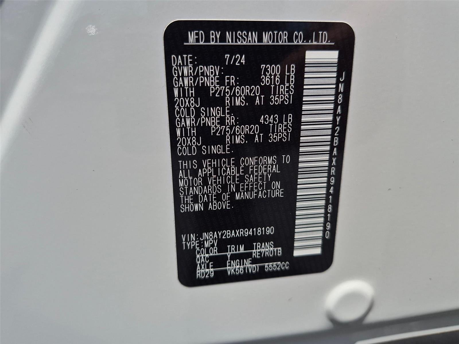 Used 2024 Aspen White Tricoat Nissan SL image 38