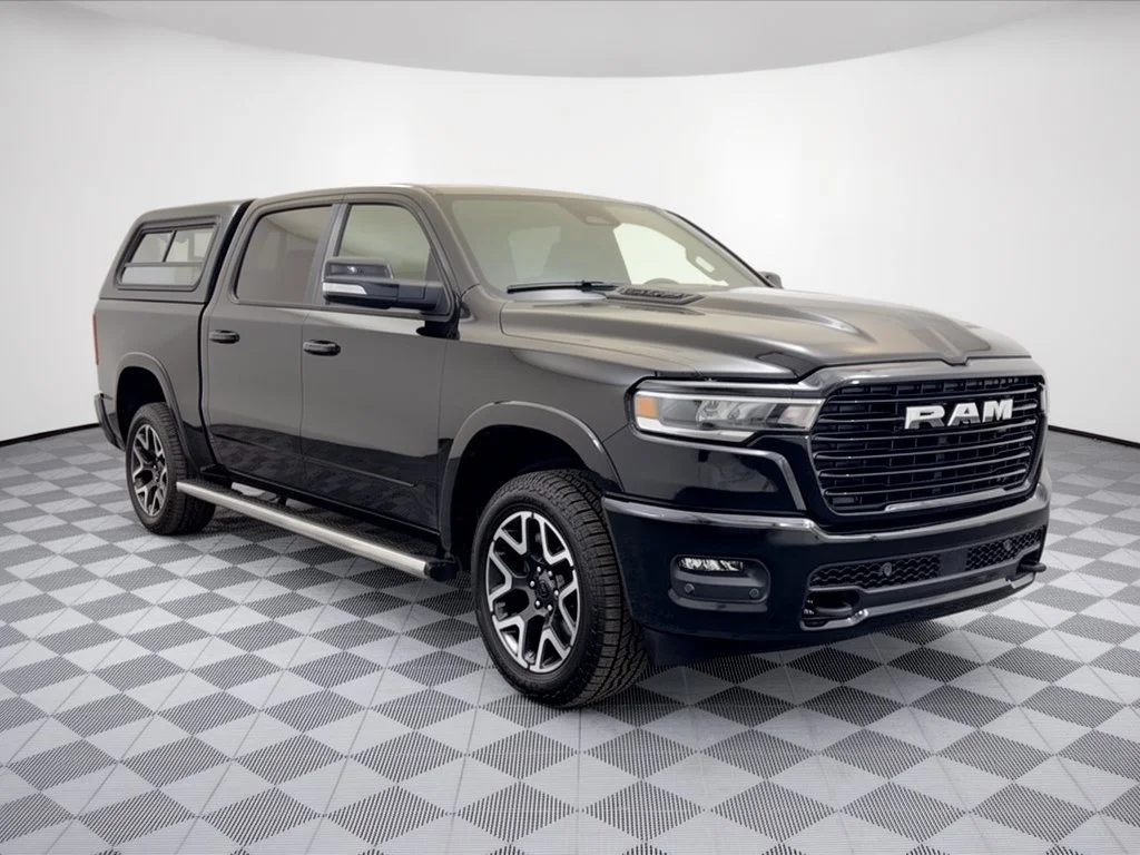 Used 2025 Diamond Black Crystal Pearlcoat Ram Laramie Crew Cab 4x4 57 Box image 7