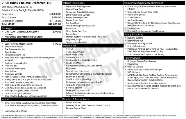Used 2020 Black Buick Preferred image 51