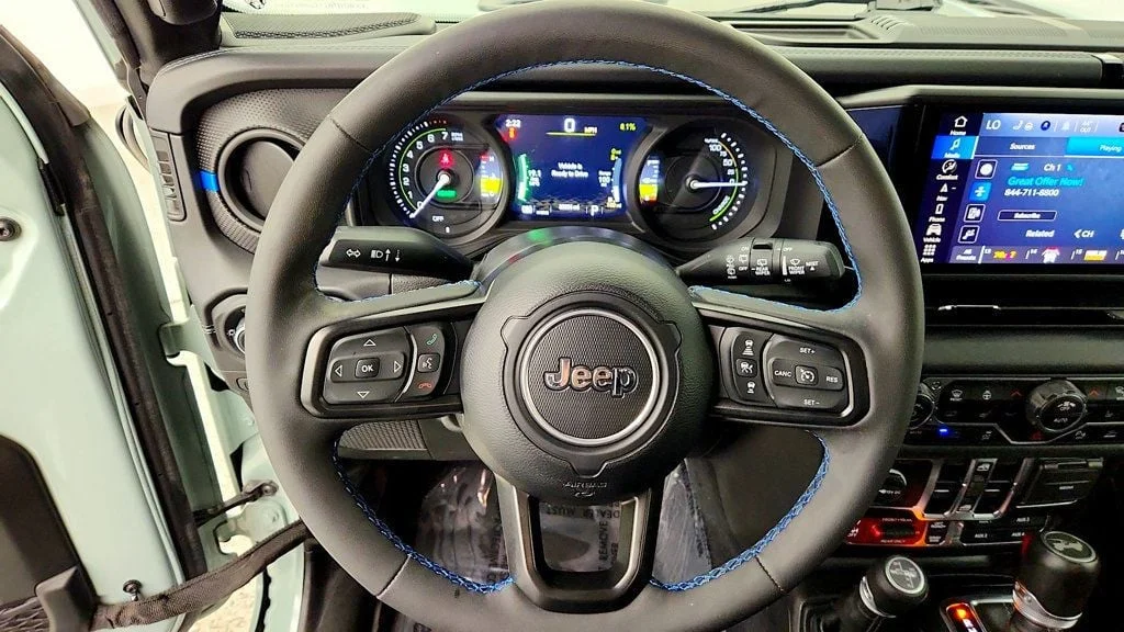 Used 2024 Earl Clearcoat Jeep Rubicon X 4xe w/ Nappa Leather, Steel Bumpers & Off-Road Camera image 14