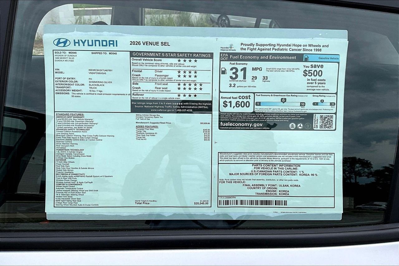 New 2026 Silver Hyundai SEL image 34