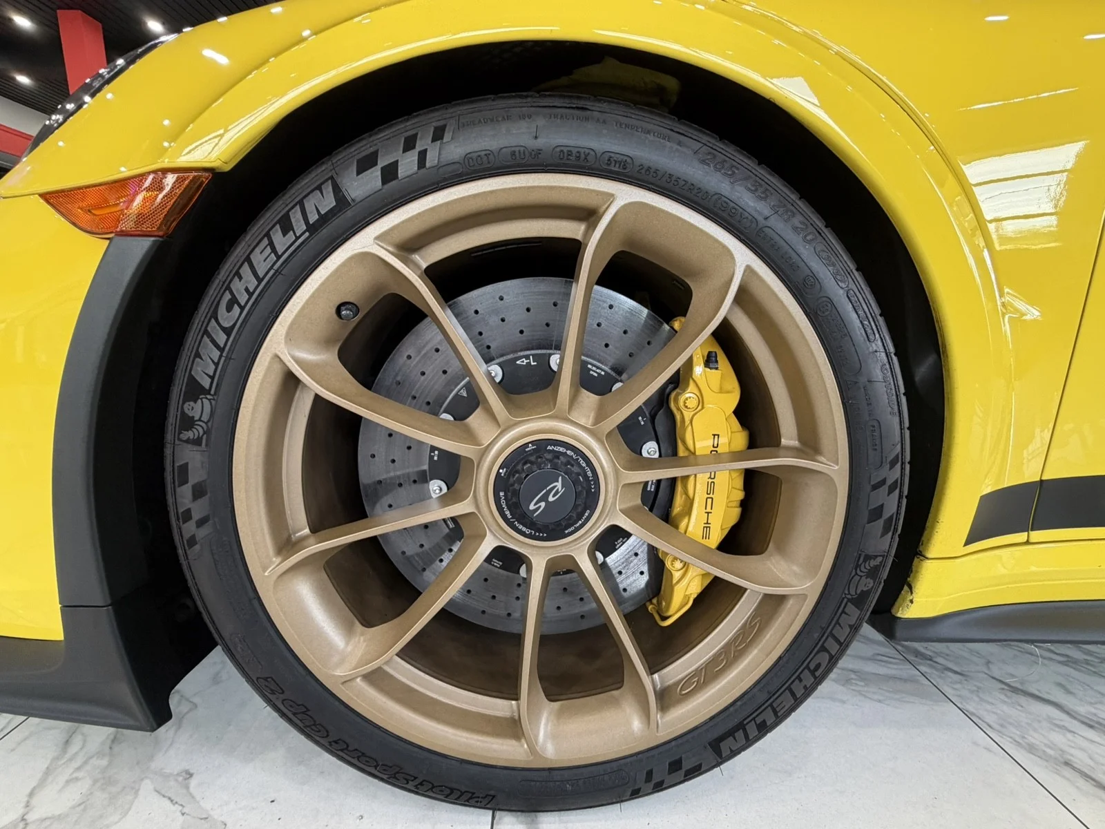 Used 2019 Racing Yellow Porsche GT3 RS Weissach Edition w/ Navi & rearCam image 12