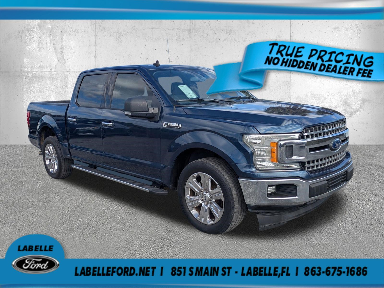 Used 2019 Blue Jeans Metallic Ford XLT image 1