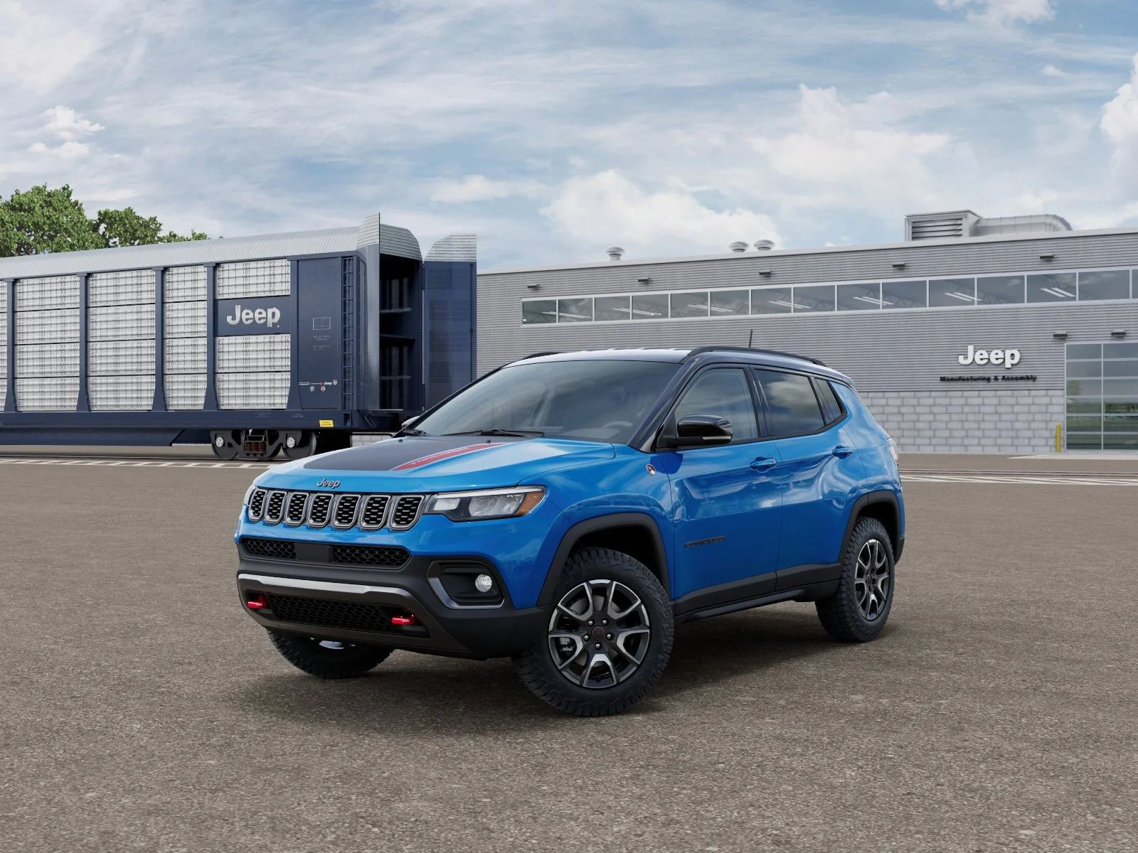 New 2026 Hydro Blue Pearl-Coat Exterior Paint Jeep Trailhawk image 1