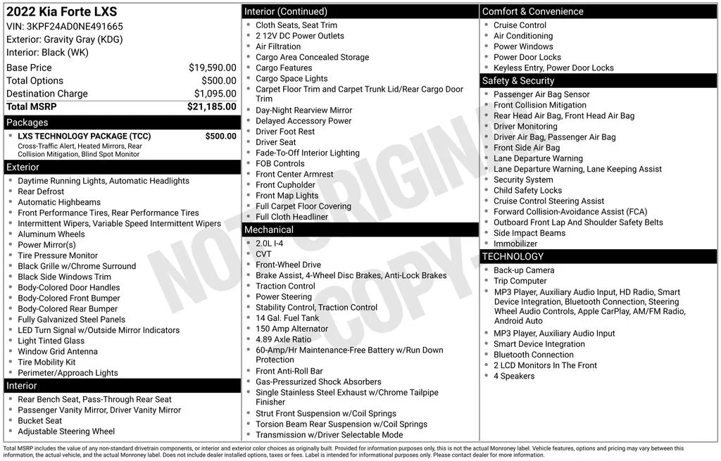 Used 2022 Gray Kia LXS image 3