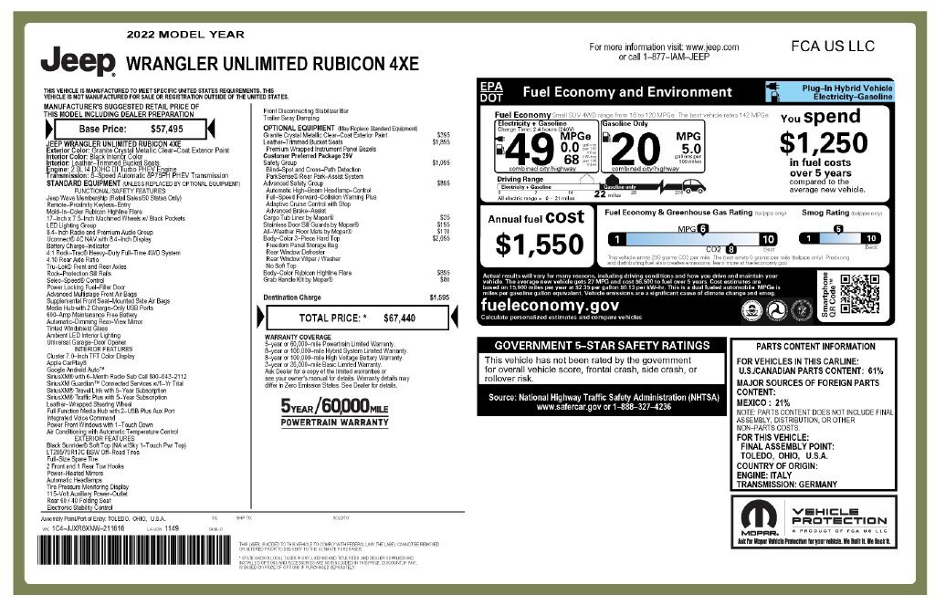 Certified Used 2022 Gray Jeep Unlimited Rubicon 4xe image 4