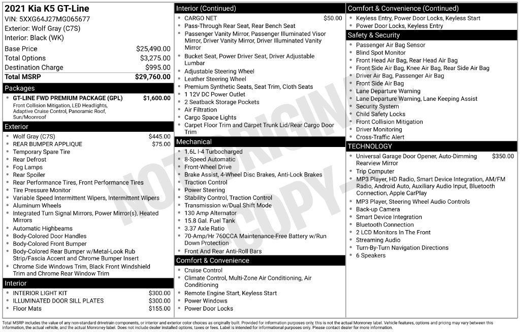 Used 2021 Gray Kia GT-Line image 3