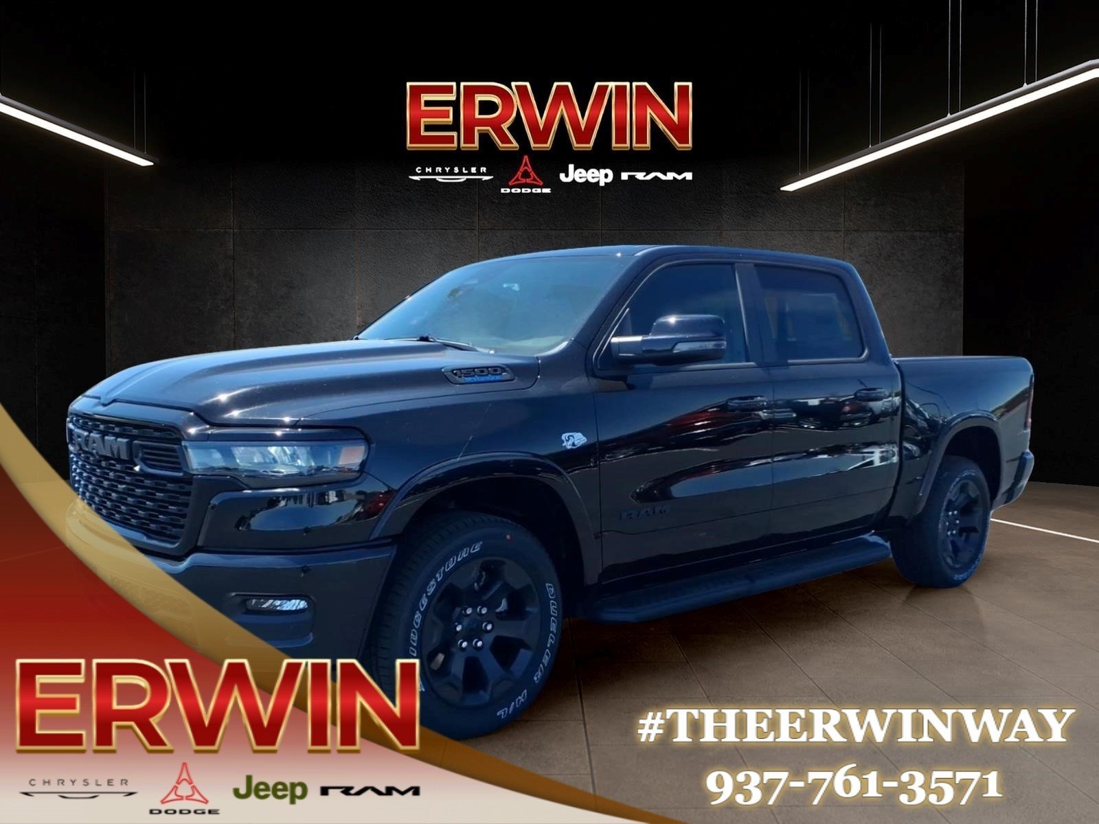 New 2026 Diamond Black Crystal Pearl-Coat Exterior Paint RAM Big Horn image 3