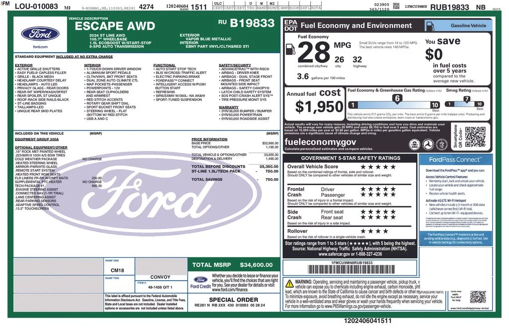 Used 2024 Blue Ford ST-Line image 33