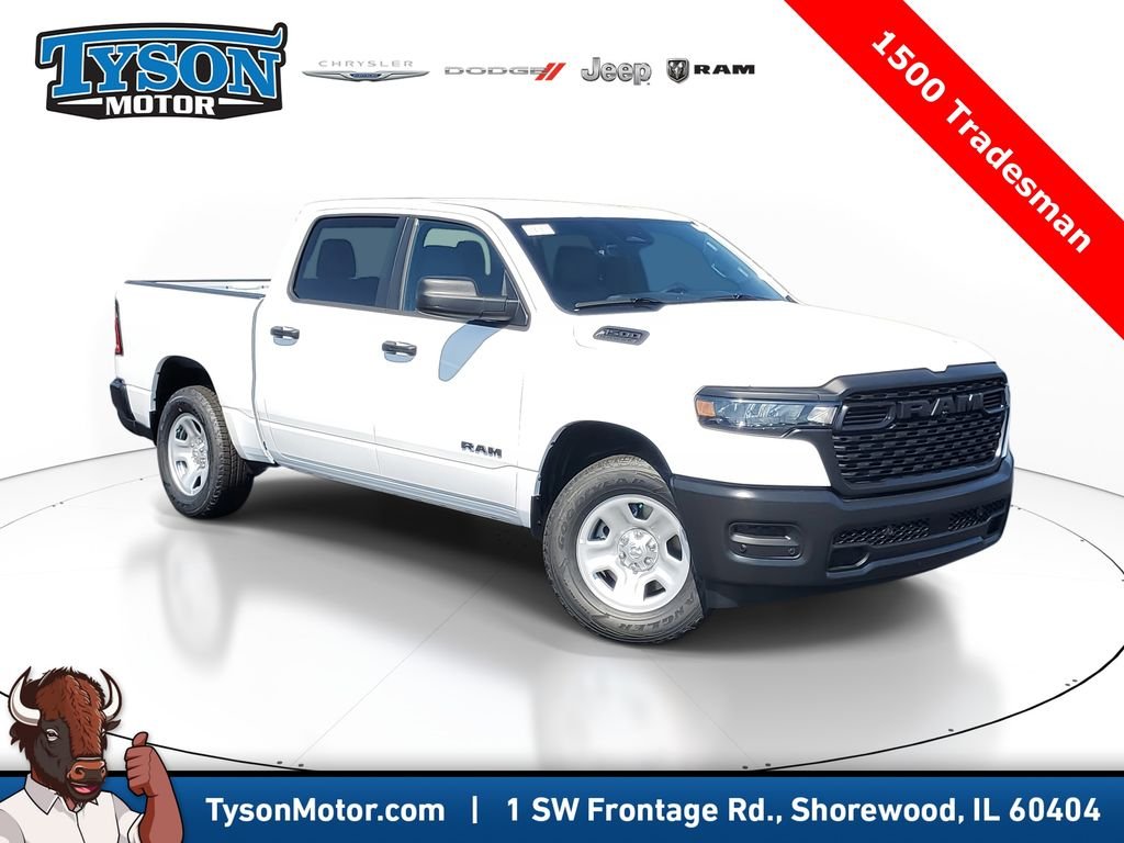 Bright White Clearcoat 2026 RAM 1500 Tradesman Crew Cab 4WD Pickup Truck Four-Wheel Drive 8-Speed Automatic