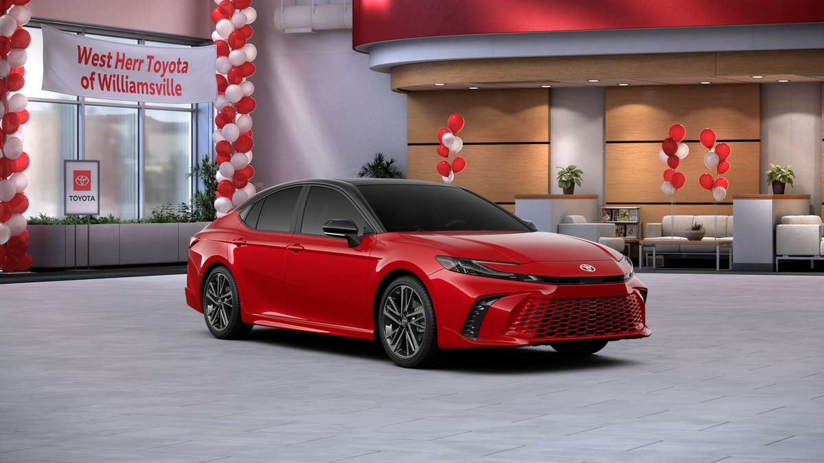New 2026 Supersonic Red with Midnight Black Metallic roof Toyota XSE image 15
