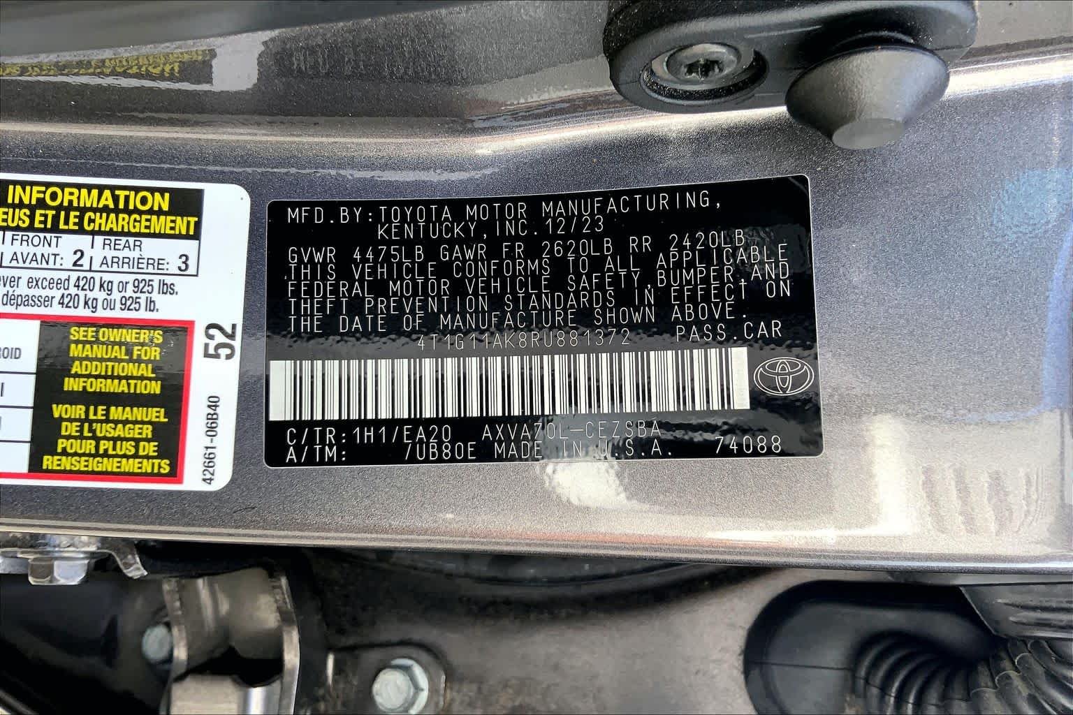 Used 2024 Predawn Gray Mica Toyota SE image 36