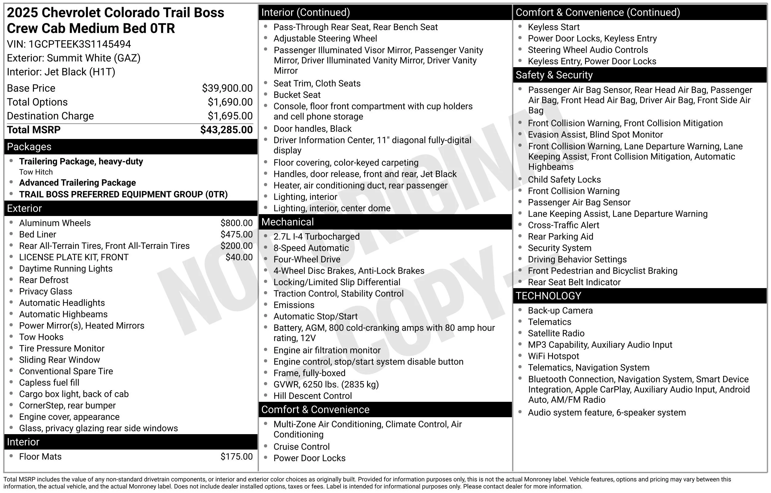 Used 2025 Summit White Chevrolet Trail Boss image 40