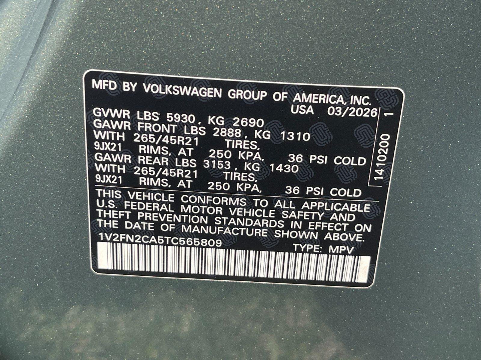 New 2026 Avocado Green Pearl Volkswagen 2.0T SEL Premium R-Line image 12