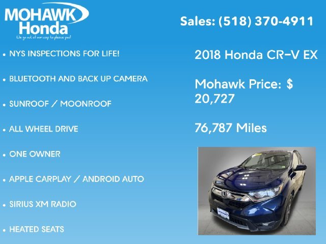 Used 2018 Obsidian Blue Pearl Honda EX image 7