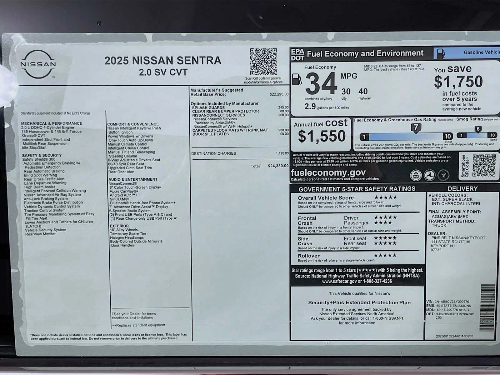 Used 2025 Super Black Nissan SV image 6