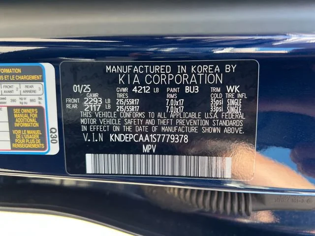 Used 2025 Dark Ocean Blue Kia LX image 17