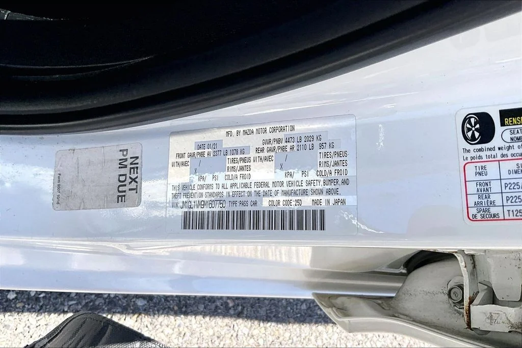 Certified Used 2021 White Mazda Touring image 19