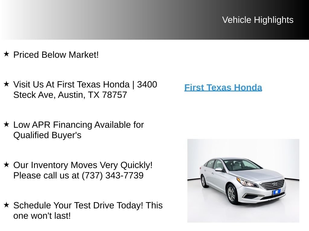 Used 2016 Symphony Silver Hyundai SE image 9