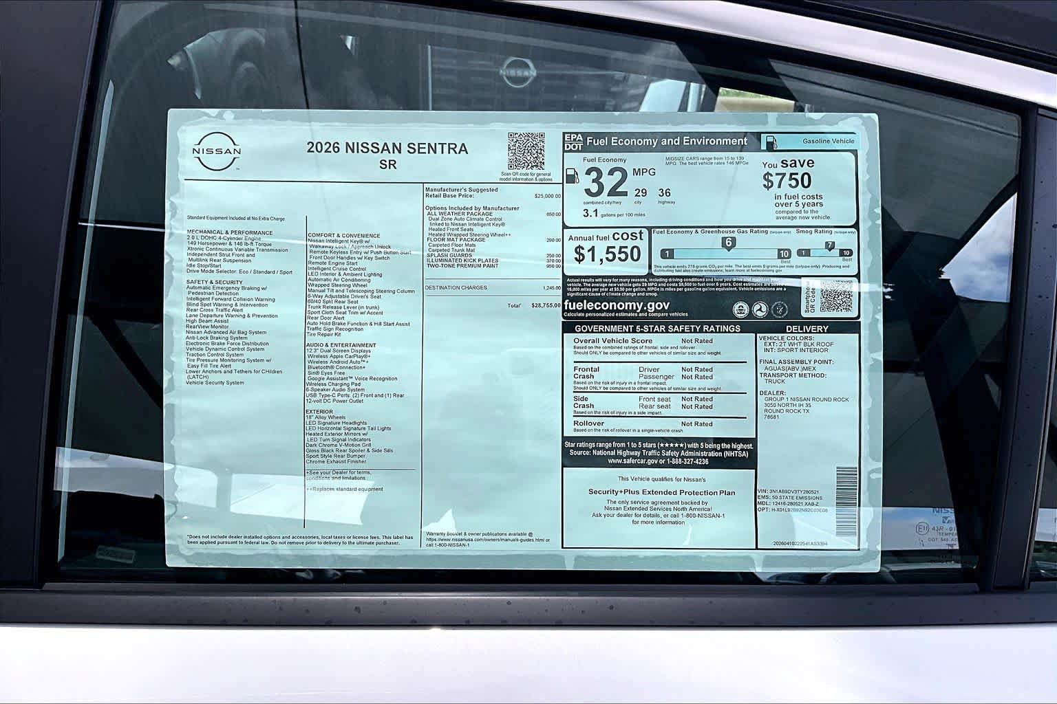 New 2026 Aspen White Tricoat/Super Black Nissan SR image 19