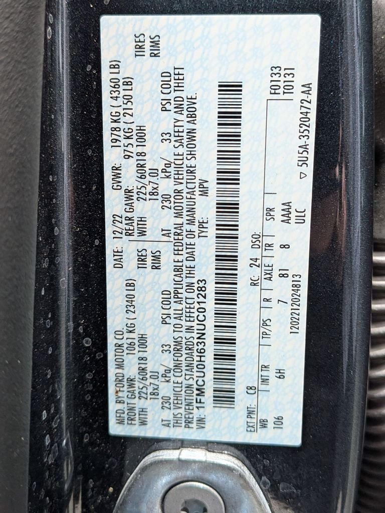 Used 2022 Blue Metallic Ford SEL image 30