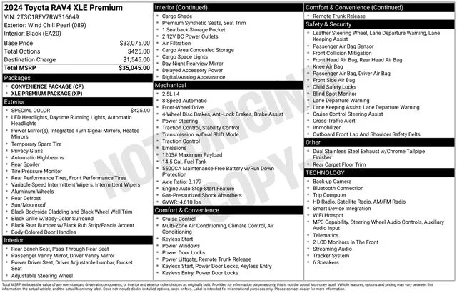 Used 2024 Off-white Toyota XLE Premium image 16