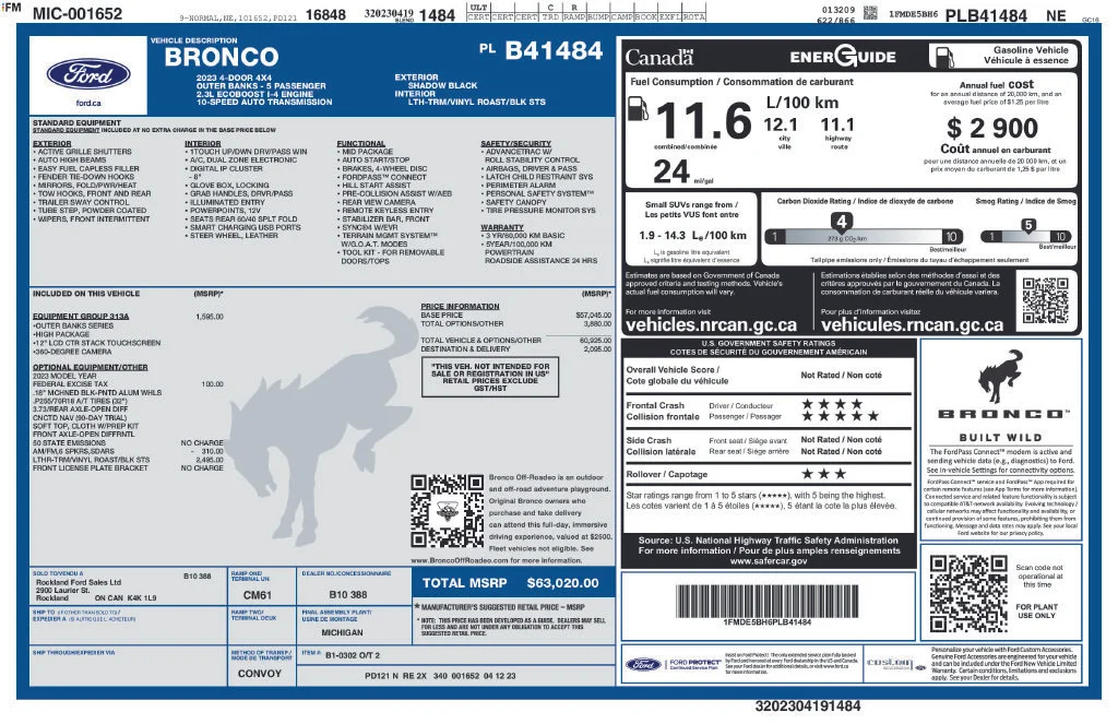 Used 2023 Black Ford Outer Banks image 2