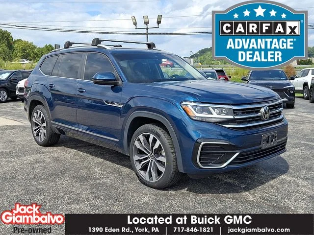 Certified Used 2021 Blue Volkswagen 3.6L V6 SEL R-Line image 1