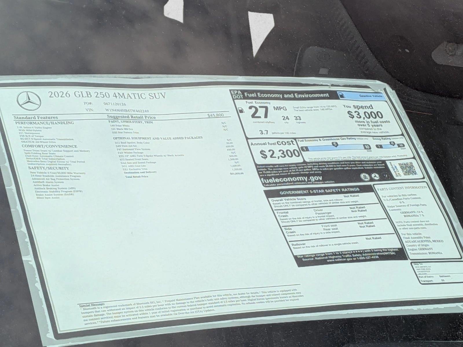Certified Used 2026 Polar White Mercedes-Benz GLB 250 image 17