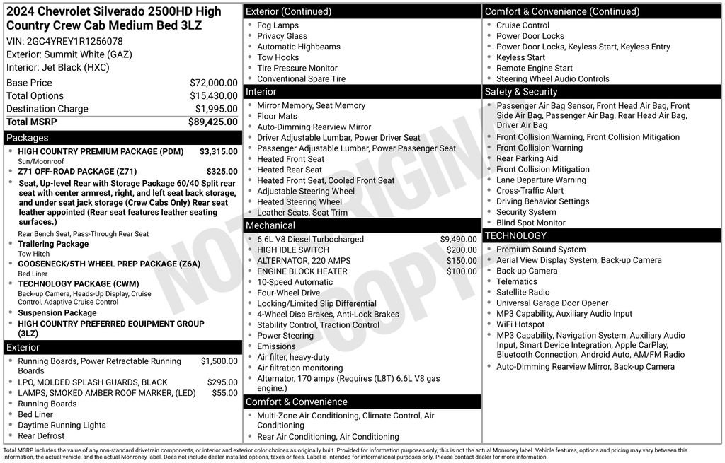 Used 2024 White Chevrolet High Country image 2