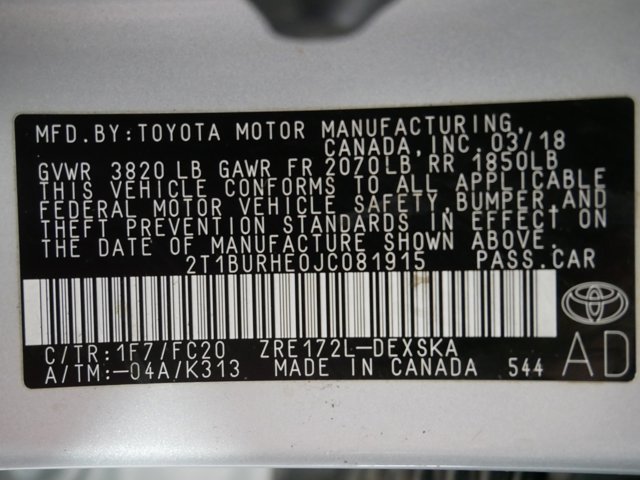 Certified Used 2018 Classic Silver Metallic Toyota SE image 29