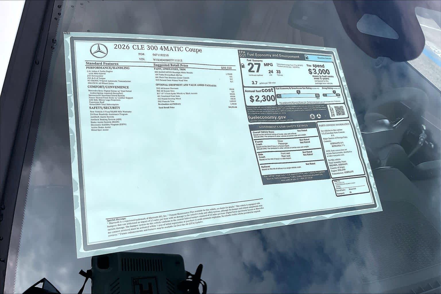 New 2026 MANUFAKTUR Moonlight White Metallic Mercedes-Benz CLE 300 image 16