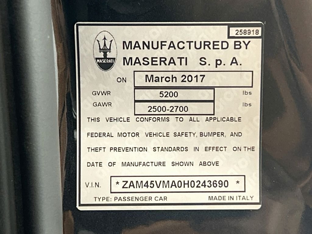 Used 2017 Grigio Granito Metallic Maserati Sport image 38