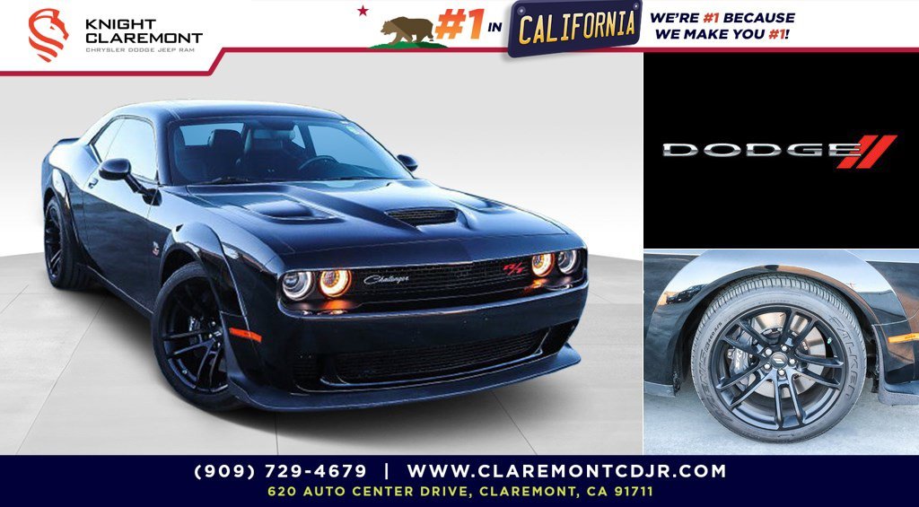 Used 2023 Pitch Black Clearcoat Dodge R/T Scat Pack Widebody image 1