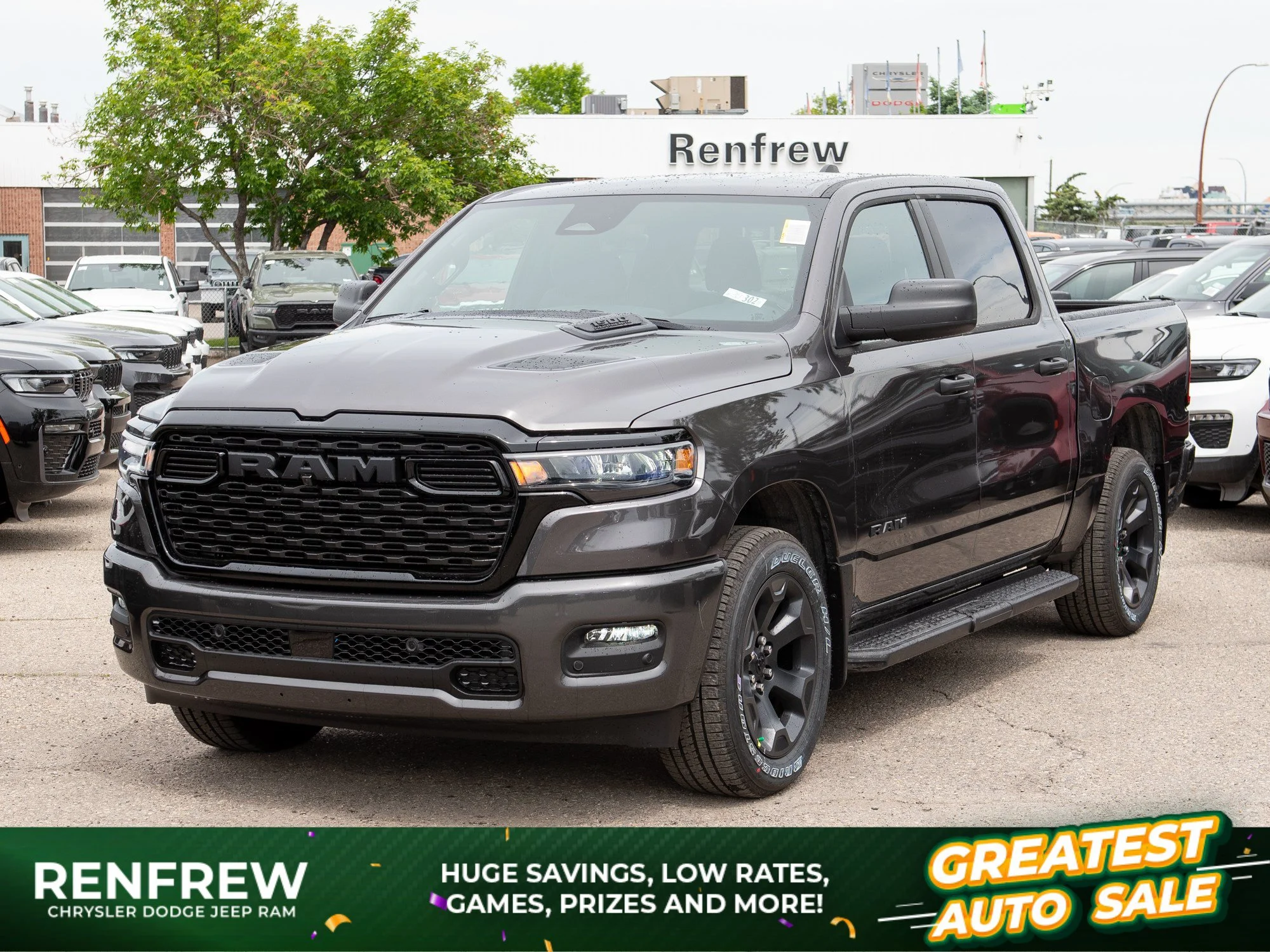 New 2026 Grey RAM Express* Crew Cab 4x4, E-Locker Rear Axle, 3.92 Rear Axle, Twin-Turbo image 1