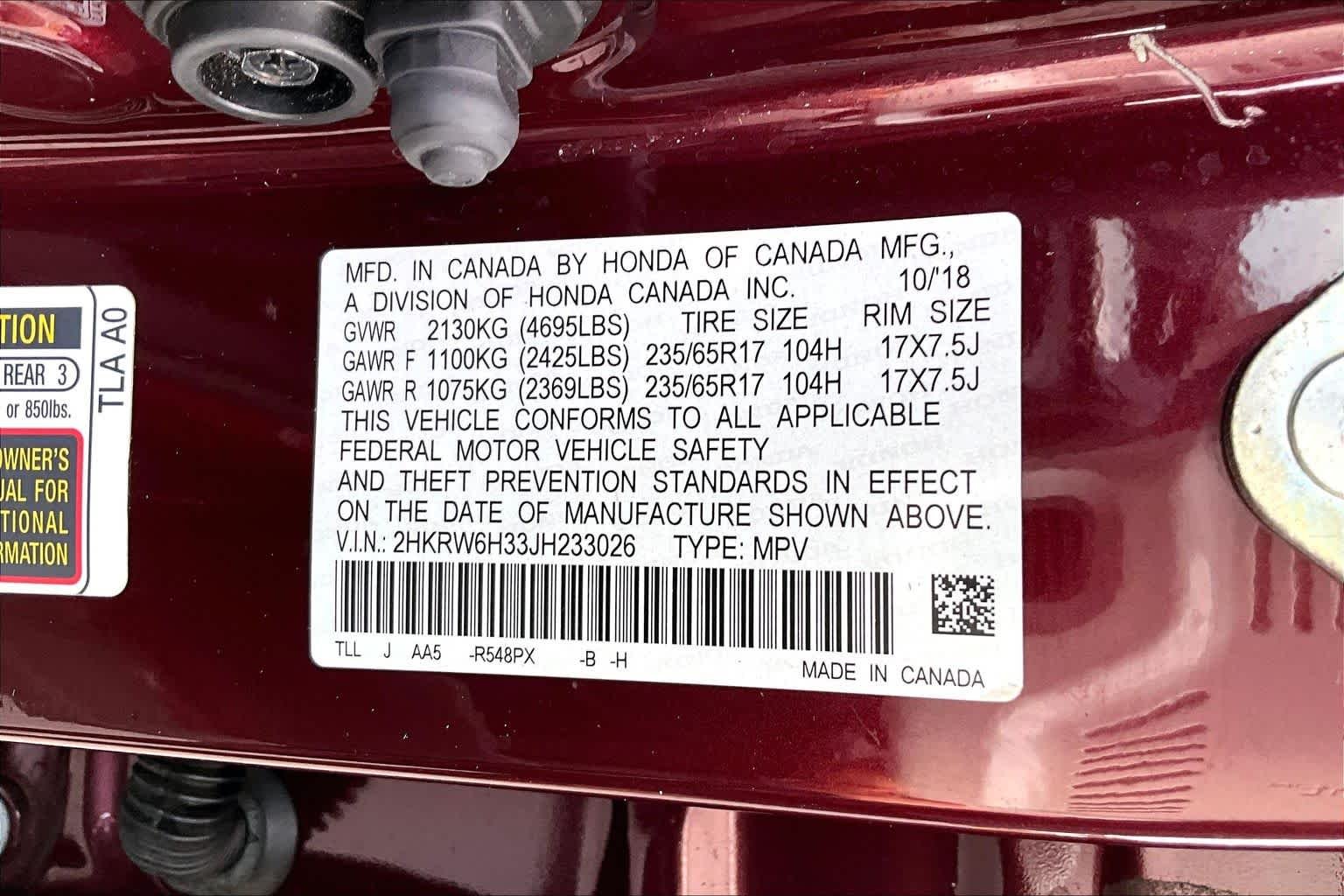Used 2018 Basque Red Pearl II Honda LX image 35